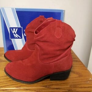 Women's Genuine Leather Red Boots